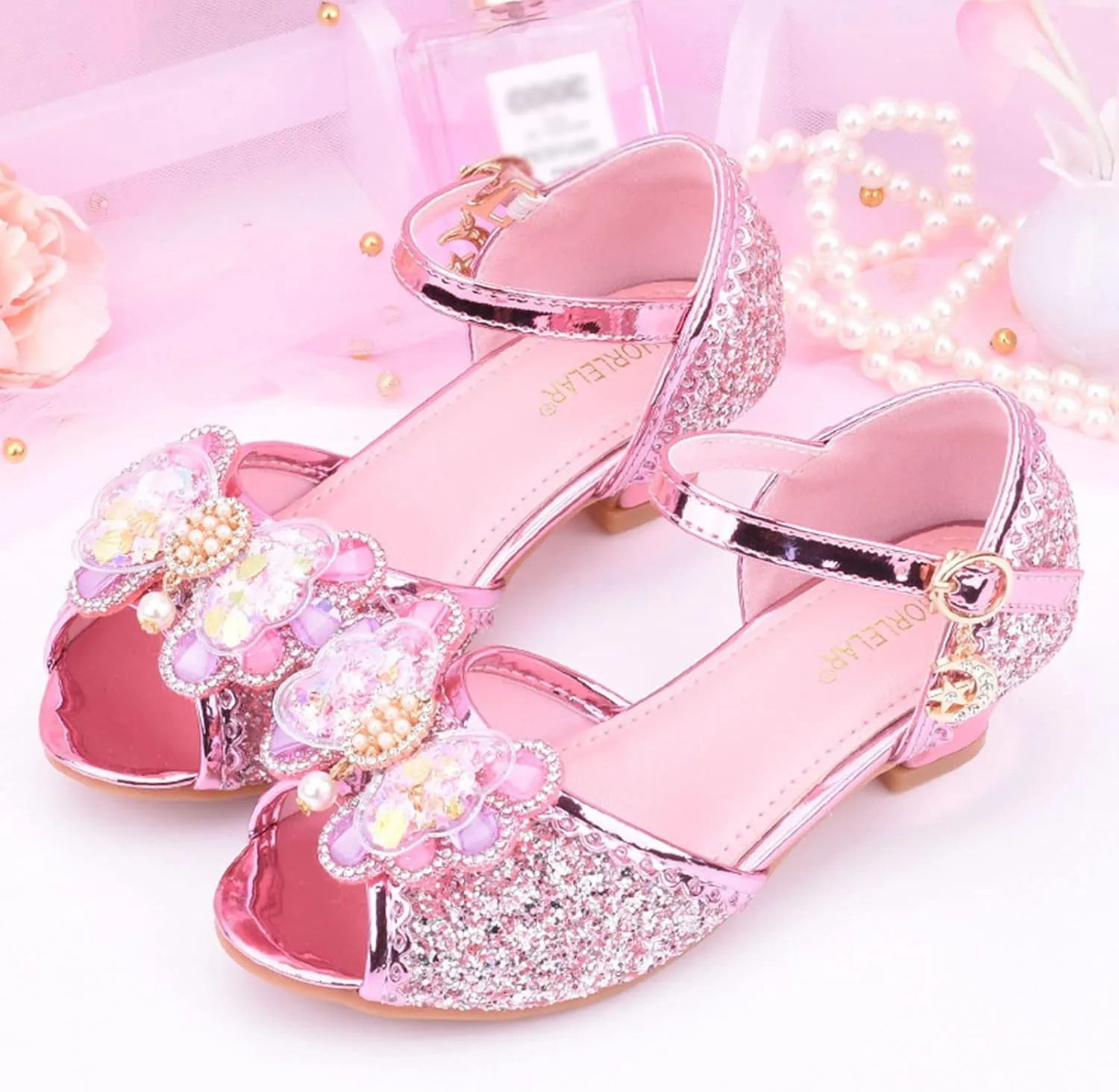 Girls Dress Shoes Toddler Bow Party Wedding Pumps Open Toe High Heels for Girls Toddler Kids Infant