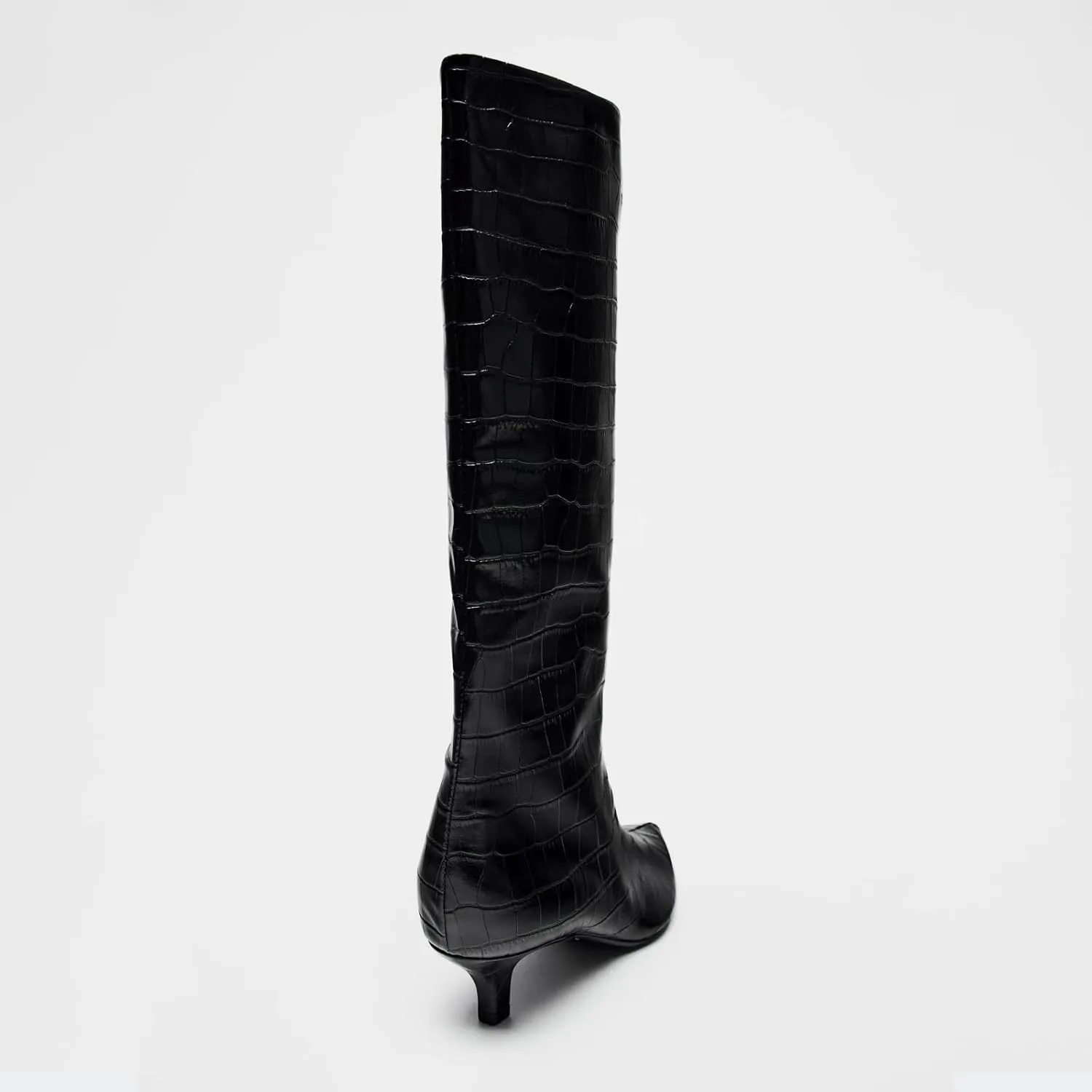 Goolita Burgundy Knee High Boots For Women, Pointed Toe Kitten Heel Wide Calf Boots Cherry Red Slip On Dress Tall Boots