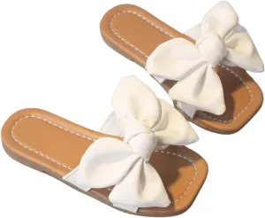 GORGLITTER Girl's Sandals Bow Knot Open Toe Summer Dressy Summer Shoes Flat Sandals