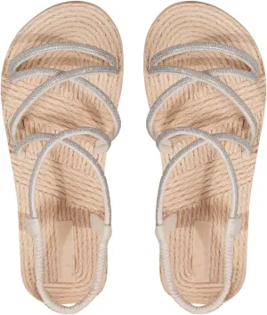 GORGLITTER Women's Strappy Flat Sandals Braided Strap Dressy Summer Sandals