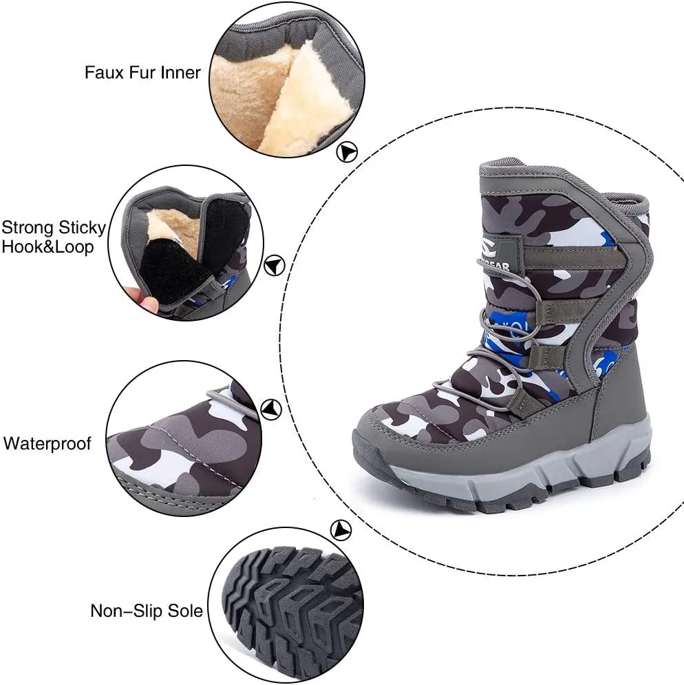 GUBARUN Boys Snow Boots Winter Waterproof Slip Resistant Cold Weather Shoes (Toddler/Little Kid/Big Kid)