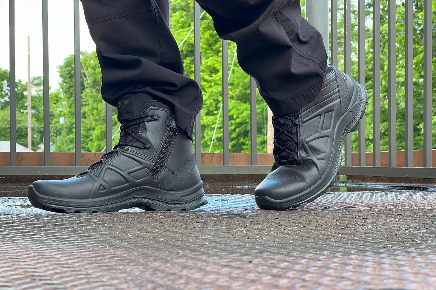 HAIX Black Eagle Tactical 2.0 GTX Mid Side Zip - Waterproof Work Boots with Anti-Slip Sole, Shock Absorbing Technology & Lightweight Design, Great Boots For Police Men