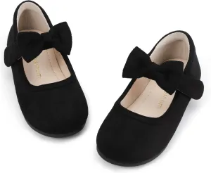 Hehainom Toddler Girls Dress Shoes Little Kids Flower Girl Sparkle Bow Ballet Flats School Wedding Party Shoes