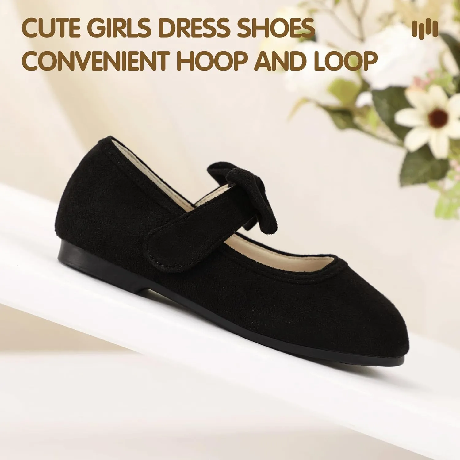 Hehainom Toddler Girls Dress Shoes Little Kids Flower Girl Sparkle Bow Ballet Flats School Wedding Party Shoes