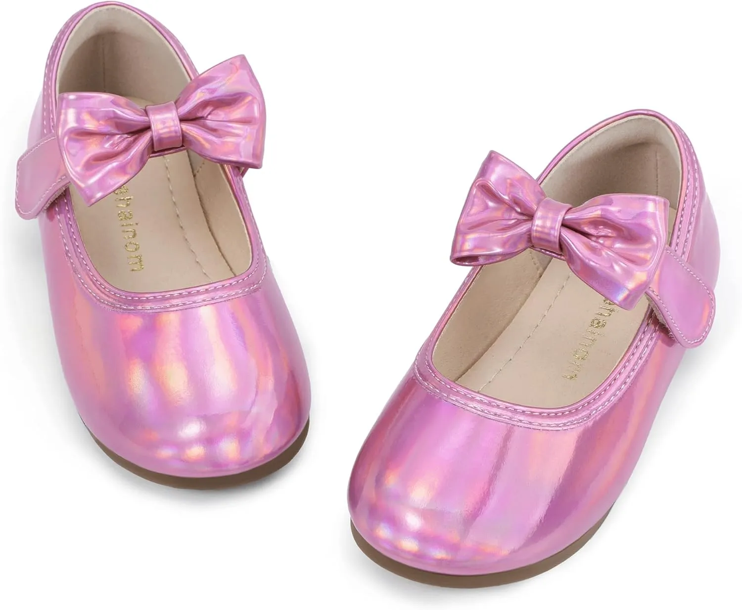 Hehainom Toddler Girls Dress Shoes Little Kids Flower Girl Sparkle Bow Ballet Flats School Wedding Party Shoes