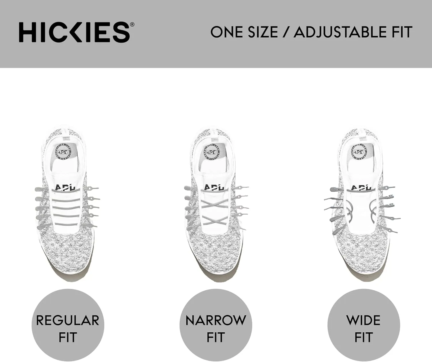 HICKIES No Tie Shoelaces – Elastic, Waterproof, Unisex Shoelaces for Adults, One Size Fits All for Sneakers & Running Shoes