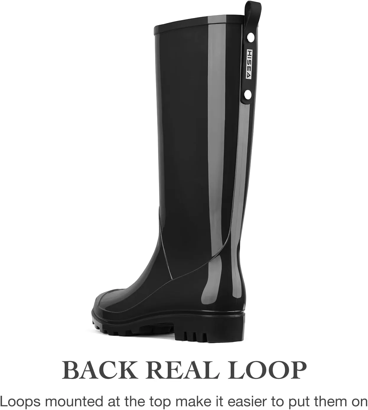 HISEA Rain Boots for Women Waterproof Garden Boots, Knee High Rain Shoes, Non Slip Seamless Welly