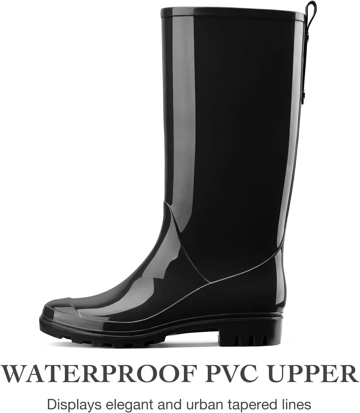 HISEA Rain Boots for Women Waterproof Garden Boots, Knee High Rain Shoes, Non Slip Seamless Welly