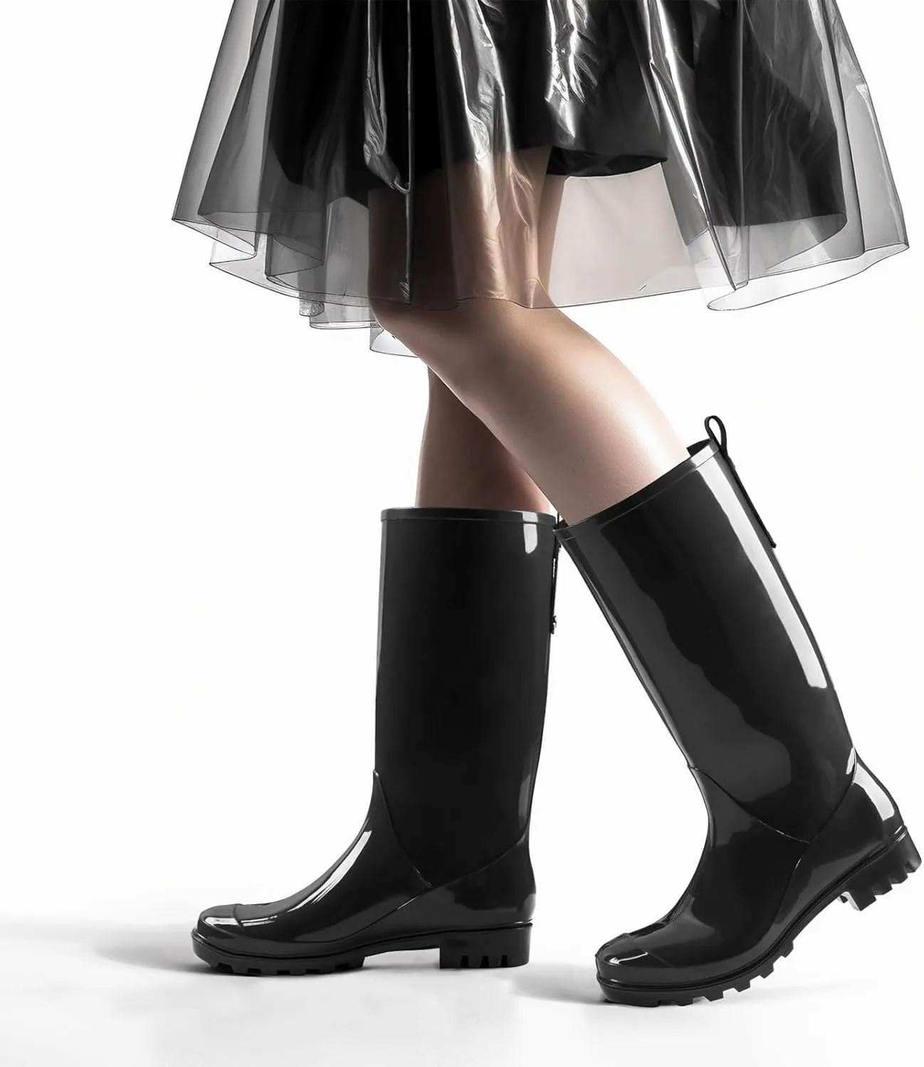 HISEA Rain Boots for Women Waterproof Garden Boots, Knee High Rain Shoes, Non Slip Seamless Welly