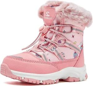 HOBIBEAR Boys Girls Toddler Snow Boots Waterproof Slip Resistant Outdoor Winter Boot Shoes(Toddler/Little Kids/Big Kids)