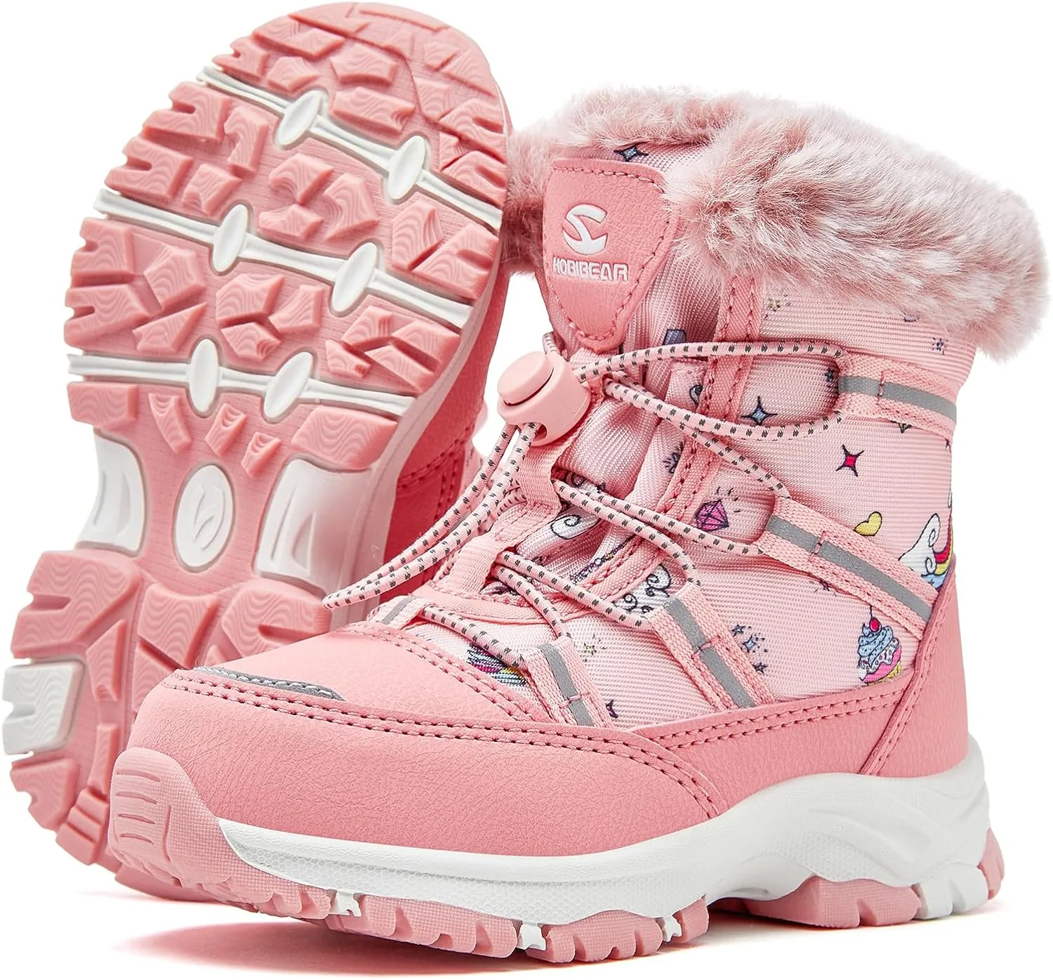 HOBIBEAR Boys Girls Toddler Snow Boots Waterproof Slip Resistant Outdoor Winter Boot Shoes(Toddler/Little Kids/Big Kids)