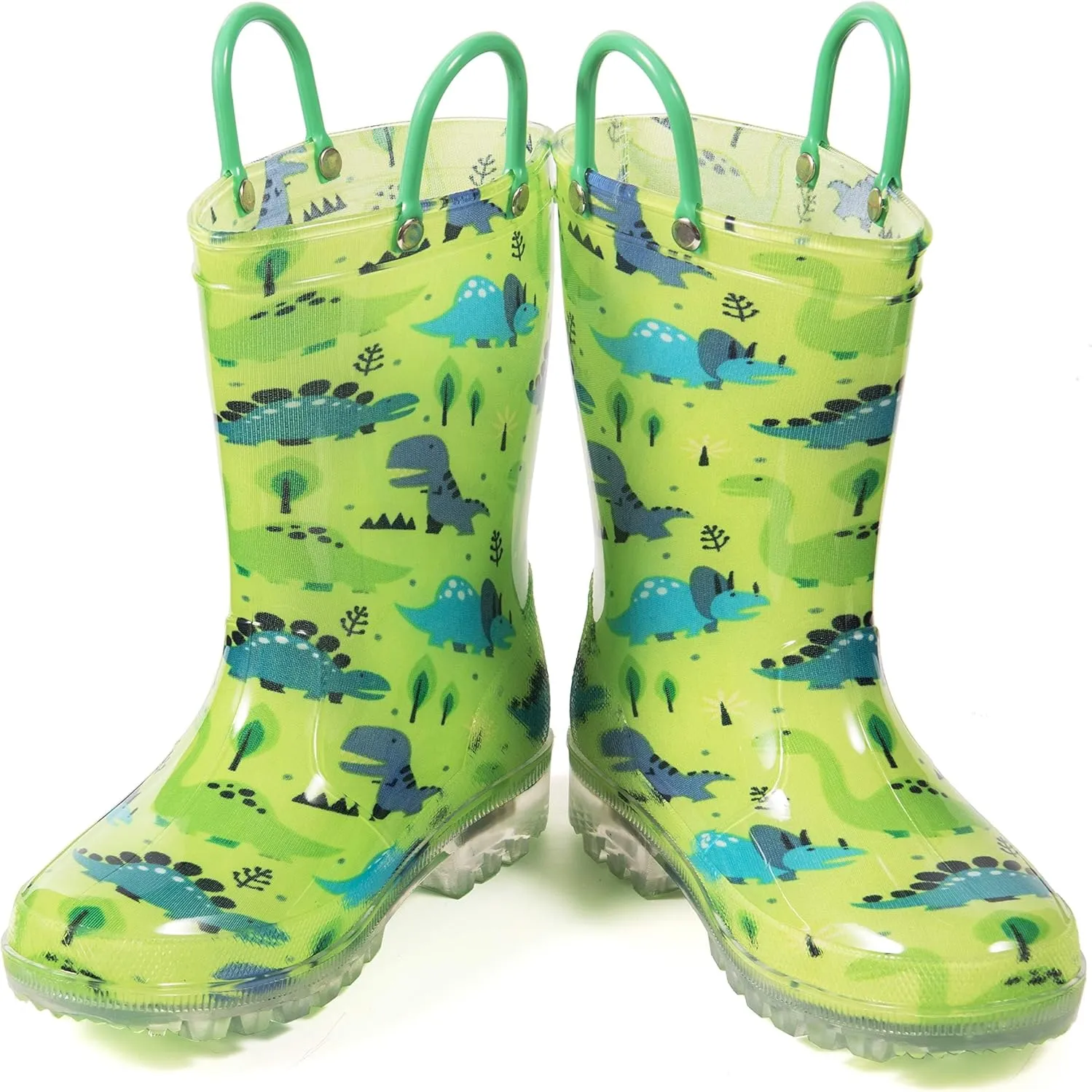 HugRain Light Up Rain Boots for Little Kids