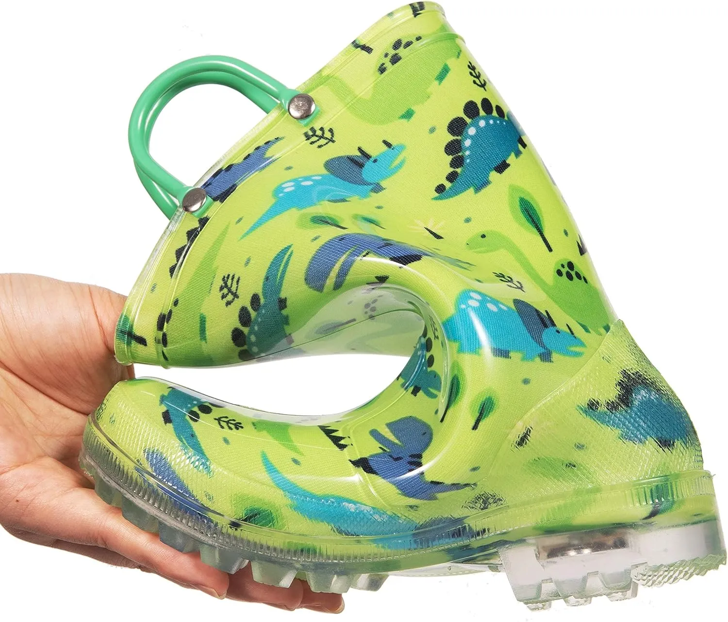 HugRain Light Up Rain Boots for Little Kids