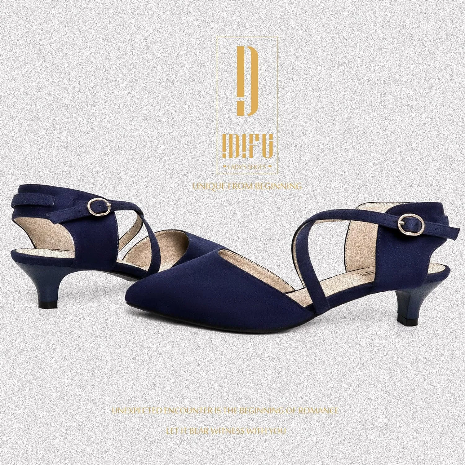 IDIFU Women's Sequins Wedding Kitten Small Heel Shoes Ankle Strap Bridal Bride Dance Dress Shoes - Silver Gold Black