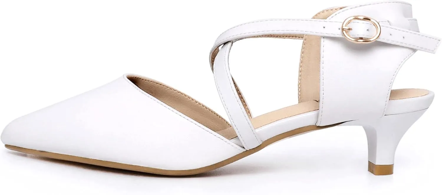 IDIFU Women's Sequins Wedding Kitten Small Heel Shoes Ankle Strap Bridal Bride Dance Dress Shoes - Silver Gold Black
