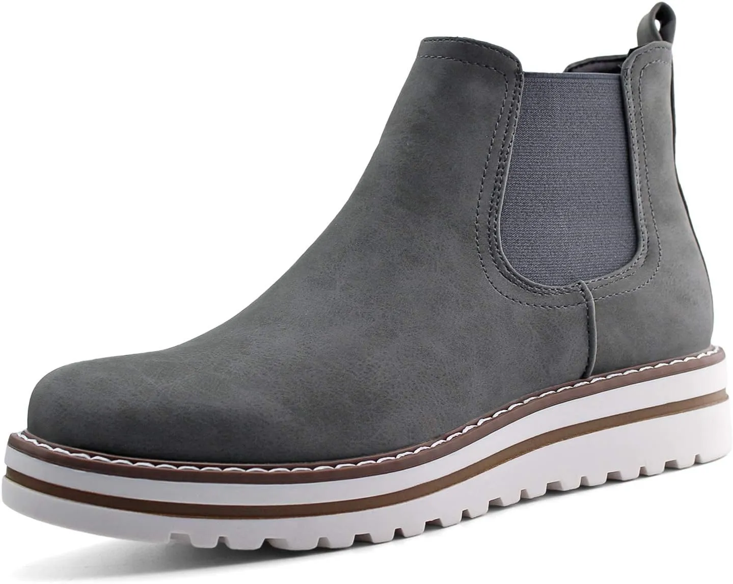 JABASIC Womens Chelsea Elastic Ankle Boots Waterproof Flat Boots