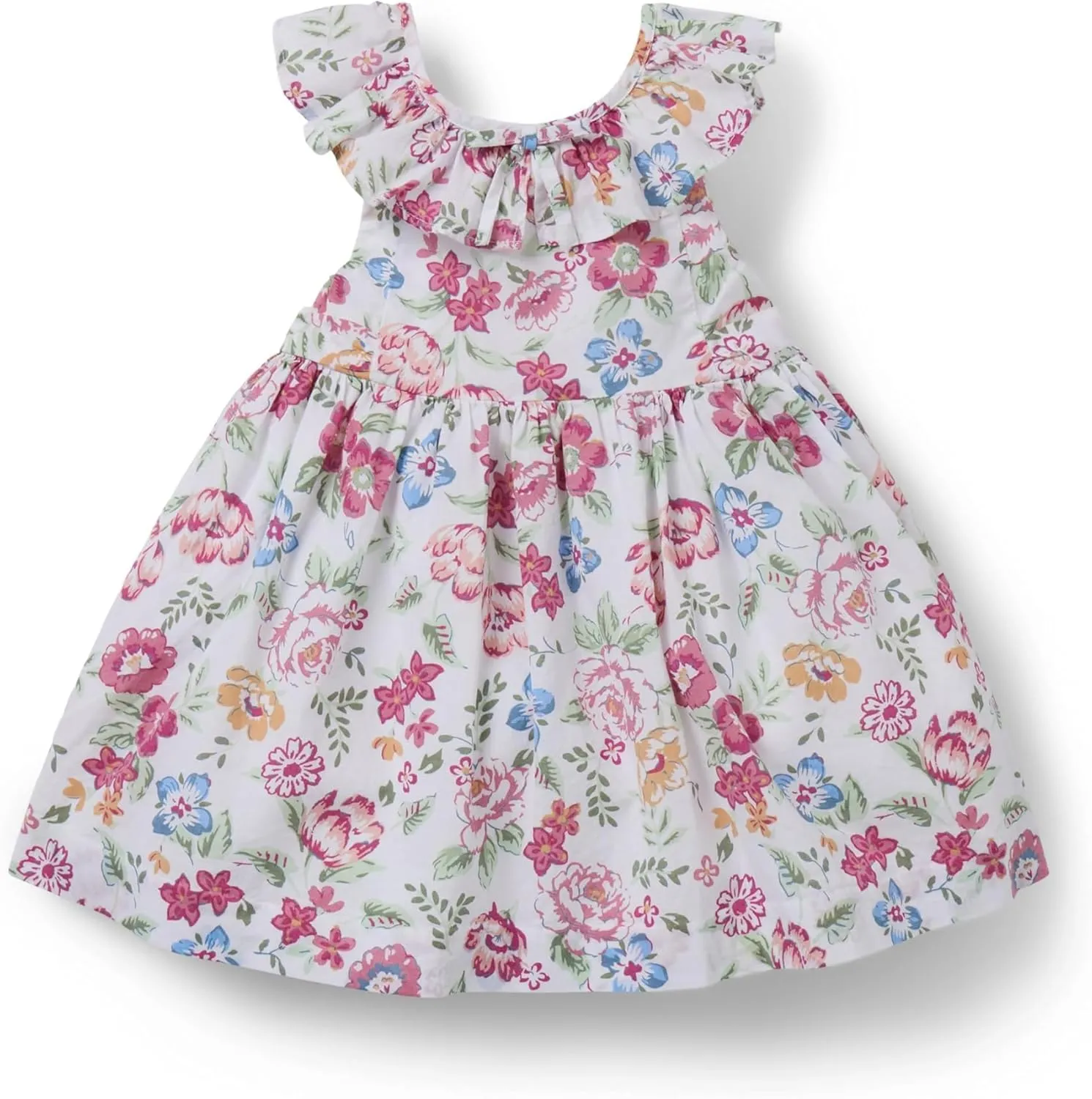 Janie and Jack Baby Girls' Floral Ruffle Collar Dress (Infant)