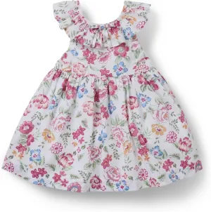 Janie and Jack Baby Girls' Floral Ruffle Collar Dress (Infant)