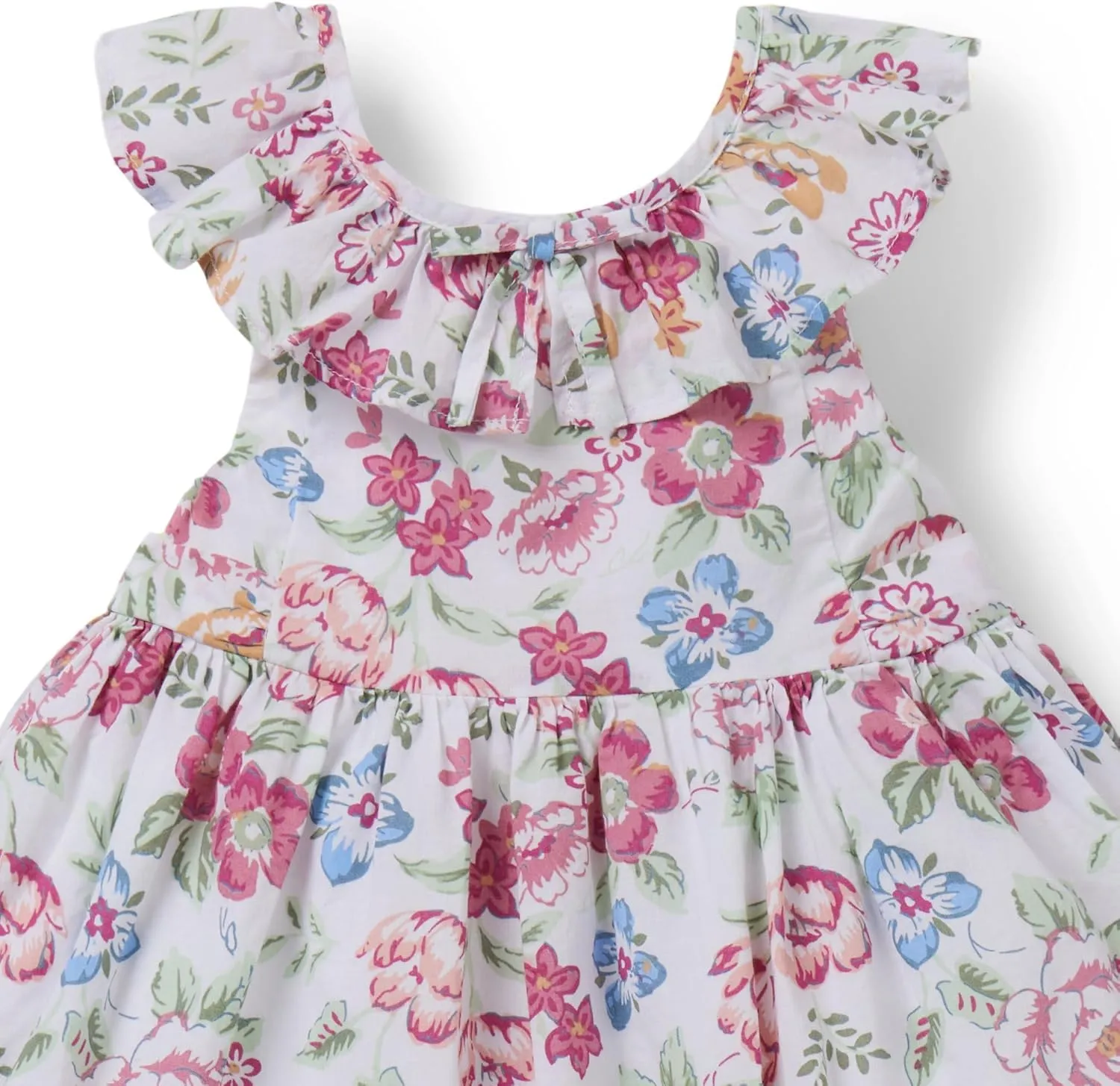 Janie and Jack Baby Girls' Floral Ruffle Collar Dress (Infant)