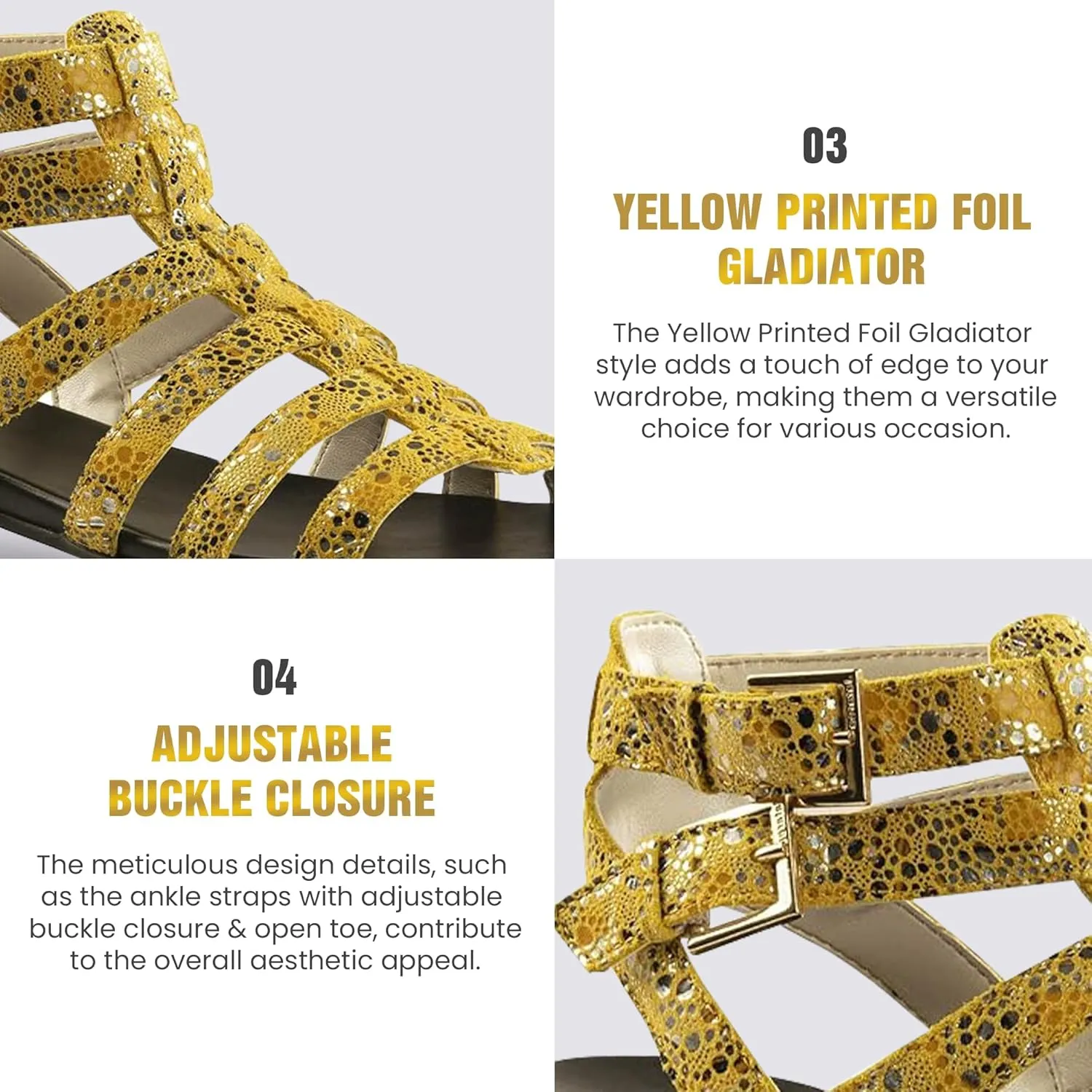 JATAREA Slip-On Flat Gladiator Sandals for Women | Comfortable Ankle Strap Open Toe Cross Strappy Womens Gladiator Sandals Perfect for Dressy Summer