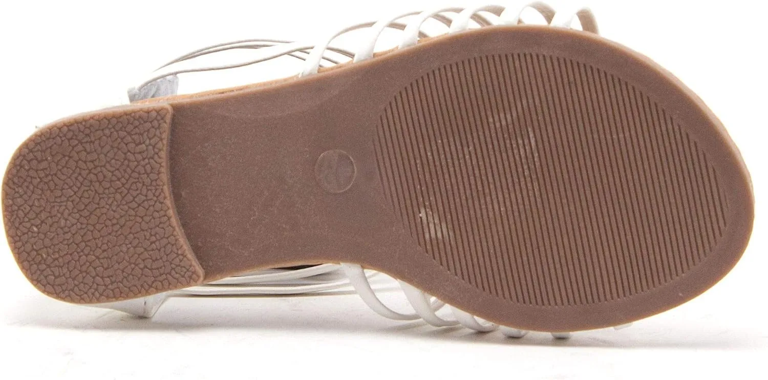 Jazamé Toddler Girls' Gladiator Sandals with Back Zipper Open Toe Shoes