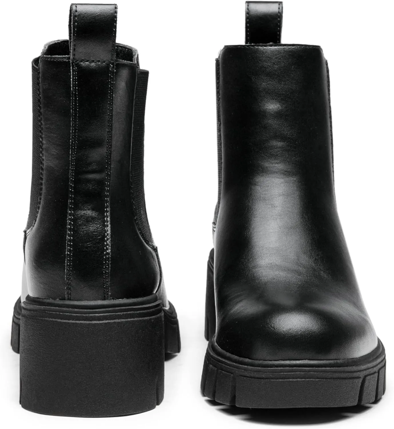 Jeossy Womens 9606 Chelsea Ankle Boots, Platform Chunky Low Heel Slip on Booties, Lug Sole Fashion Short Boots