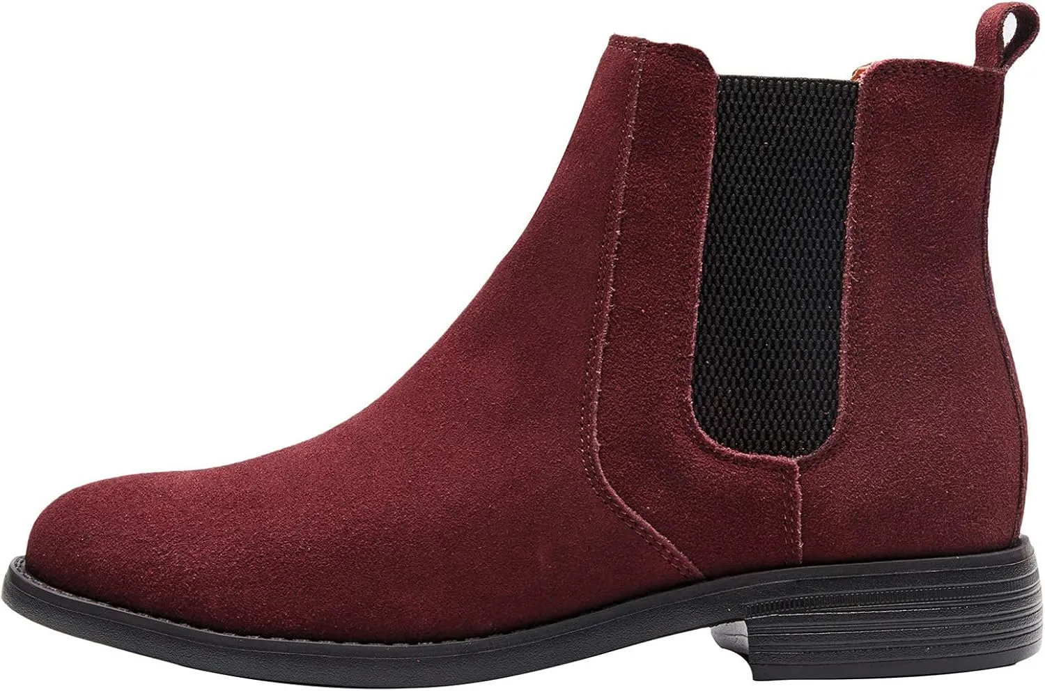 JIONS Men Chelsea Slip On Suede Boots Lightweight Leather Casual Dress Ankle Shoes