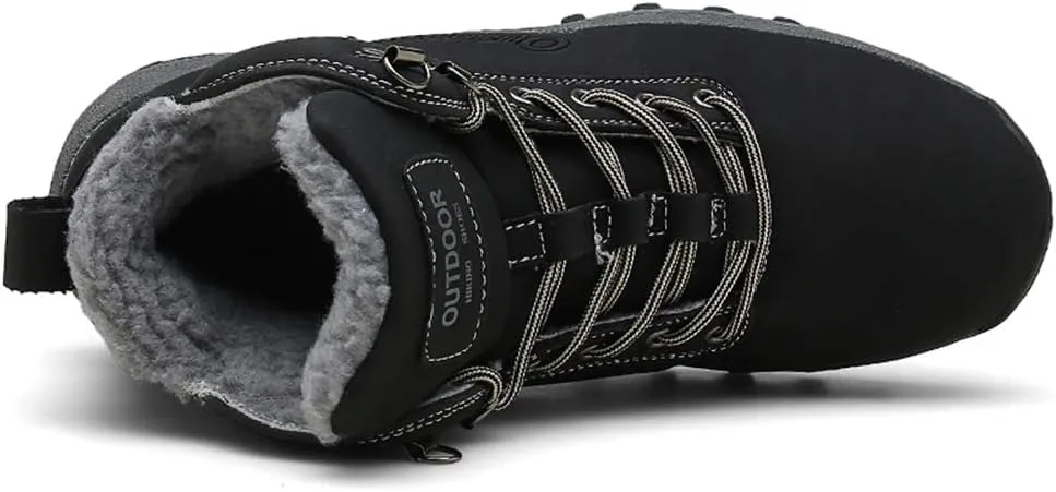 JITUUE Waterproof Snow Boots for Men Hiking Non Slip Work Shoes Outdoor Mid Lace Up Ankle Booties …