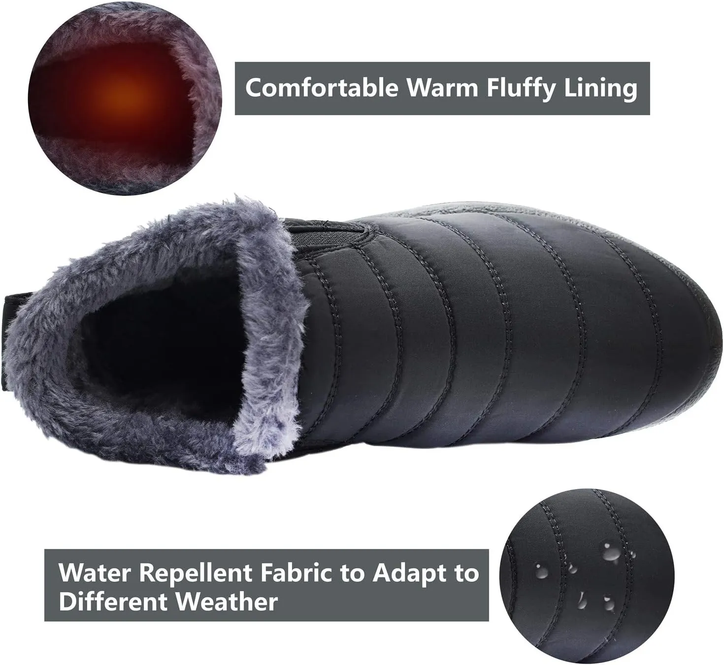 JOINFREE Winter Snow Boots for Women Men Anti-Skid House Shoes Ankle Boots Indoor Outdoor