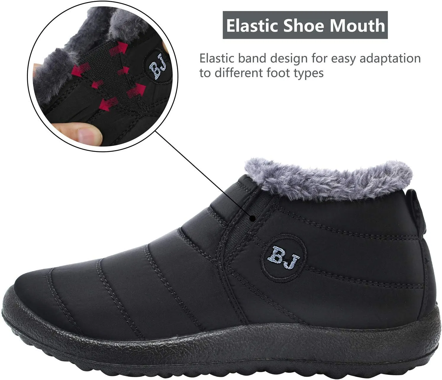 JOINFREE Winter Snow Boots for Women Men Anti-Skid House Shoes Ankle Boots Indoor Outdoor