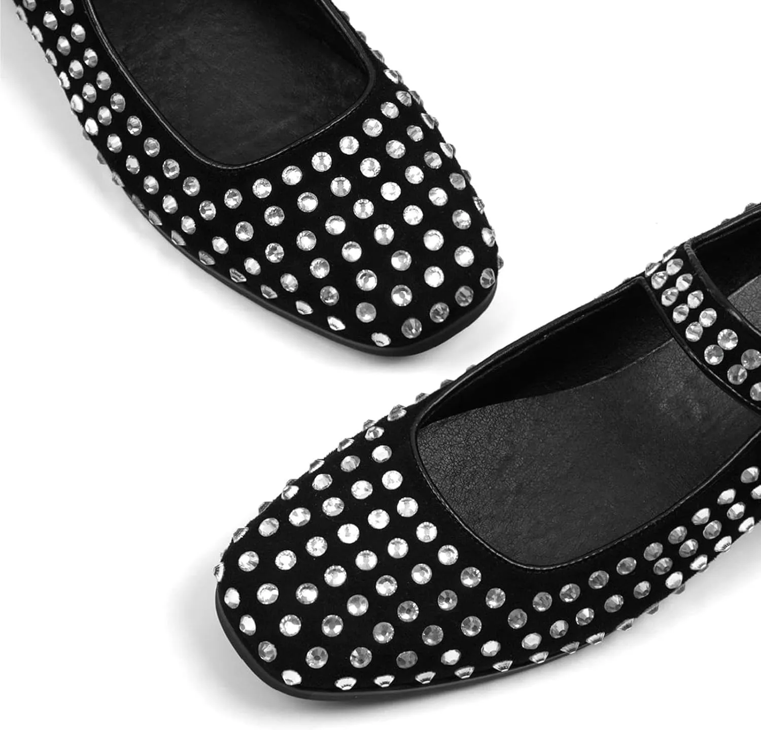 JORISTIMO Women's Elegant Strappy Ballet Flats Elaborate 2024 New Single Shoes Square Toe Minimalist Ankle Strap Basical Classical Escarpin