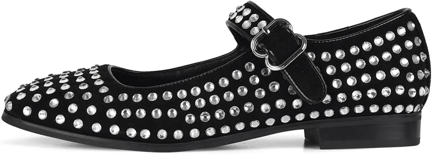 JORISTIMO Women's Elegant Strappy Ballet Flats Elaborate 2024 New Single Shoes Square Toe Minimalist Ankle Strap Basical Classical Escarpin