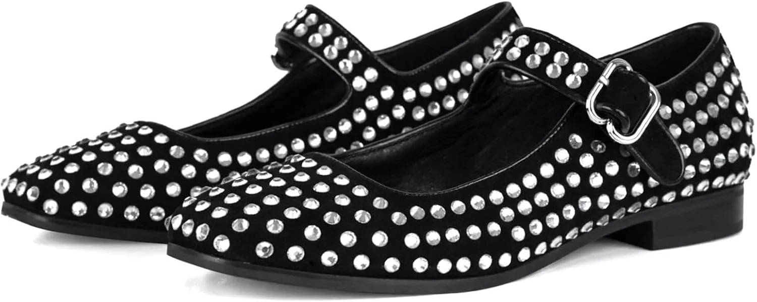 JORISTIMO Women's Elegant Strappy Ballet Flats Elaborate 2024 New Single Shoes Square Toe Minimalist Ankle Strap Basical Classical Escarpin