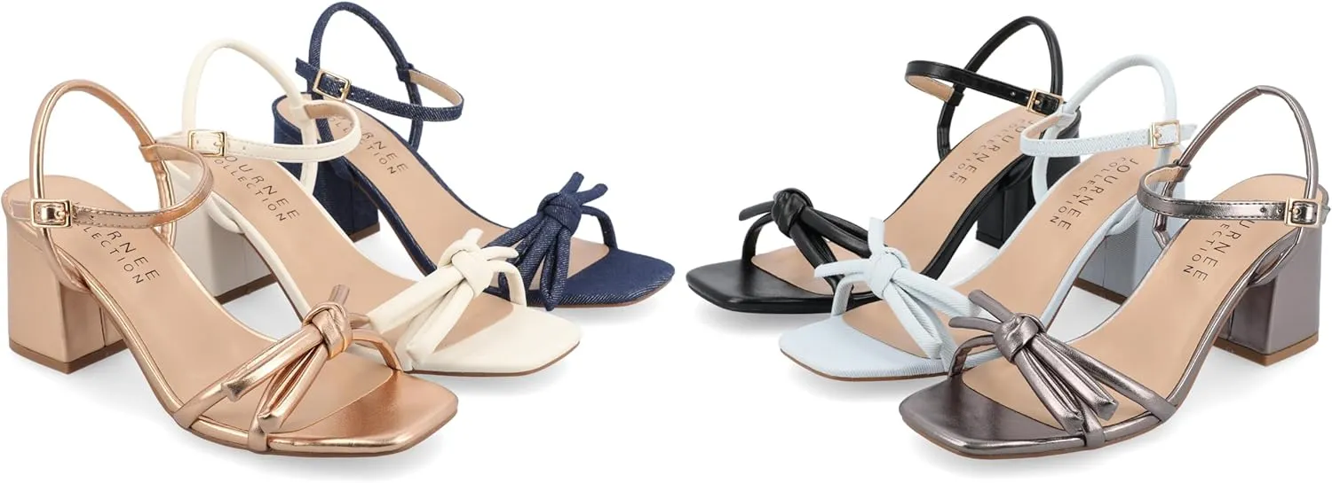 Journee Collection Womens Meryl Bow Block Heel