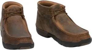 Justin Cappie 4" Work Shoes for Men - Square Toe Full-Grain Leather Moc Toe Work Shoe with Oil- and Slip-Resistant Rubber Outsole, ASTM Rated