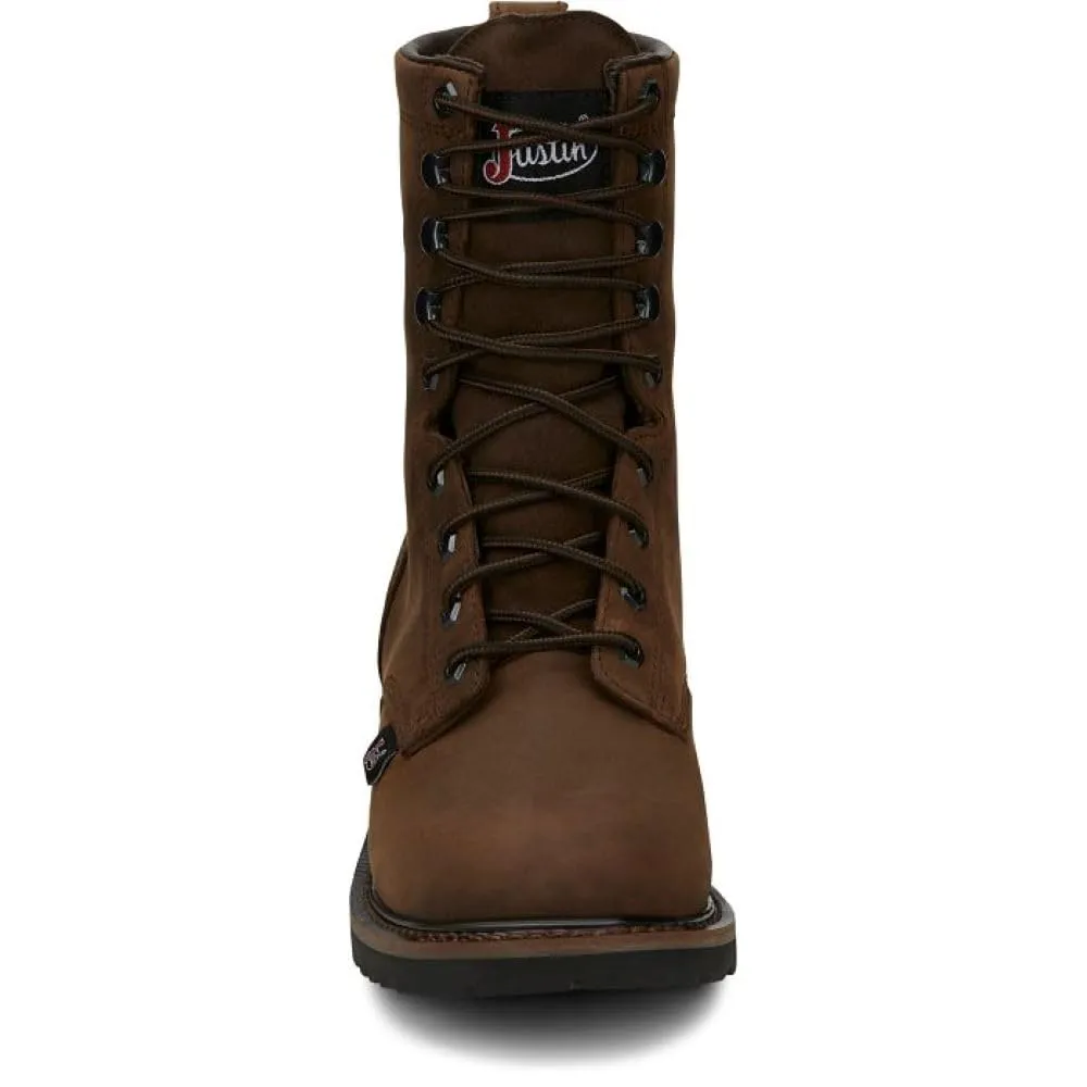 Justin Men's Drywall 8" Waterproof Work Boot, Aged Brown - 10 D
