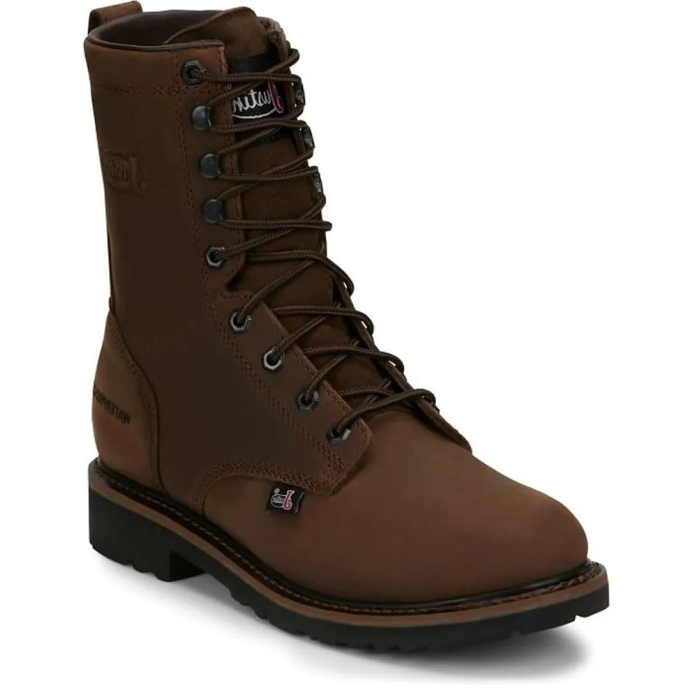 Justin Men's Drywall 8" Waterproof Work Boot, Aged Brown - 10 D