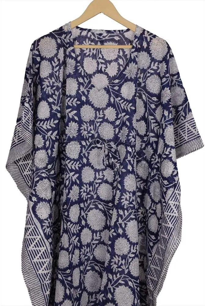 Kaftan Dresses for Women Ethnic Floral Prints Free Size Kaftans for Women