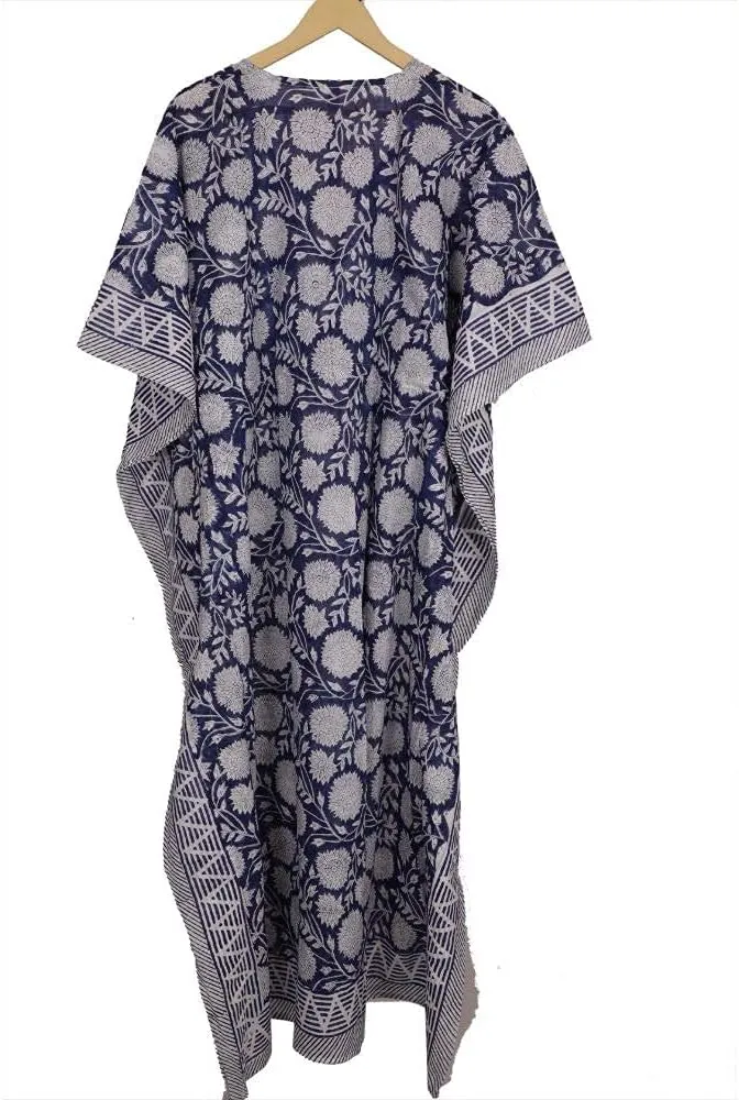Kaftan Dresses for Women Ethnic Floral Prints Free Size Kaftans for Women