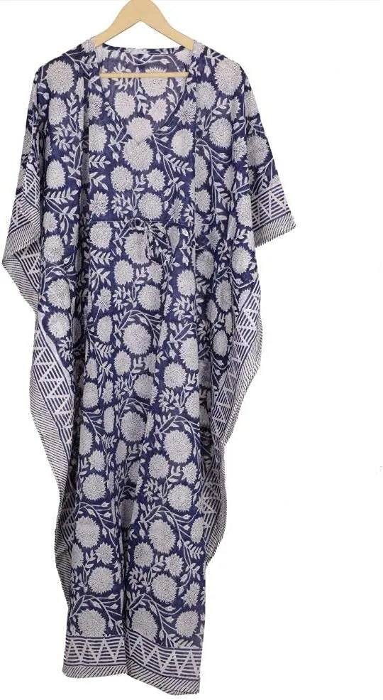 Kaftan Dresses for Women Ethnic Floral Prints Free Size Kaftans for Women