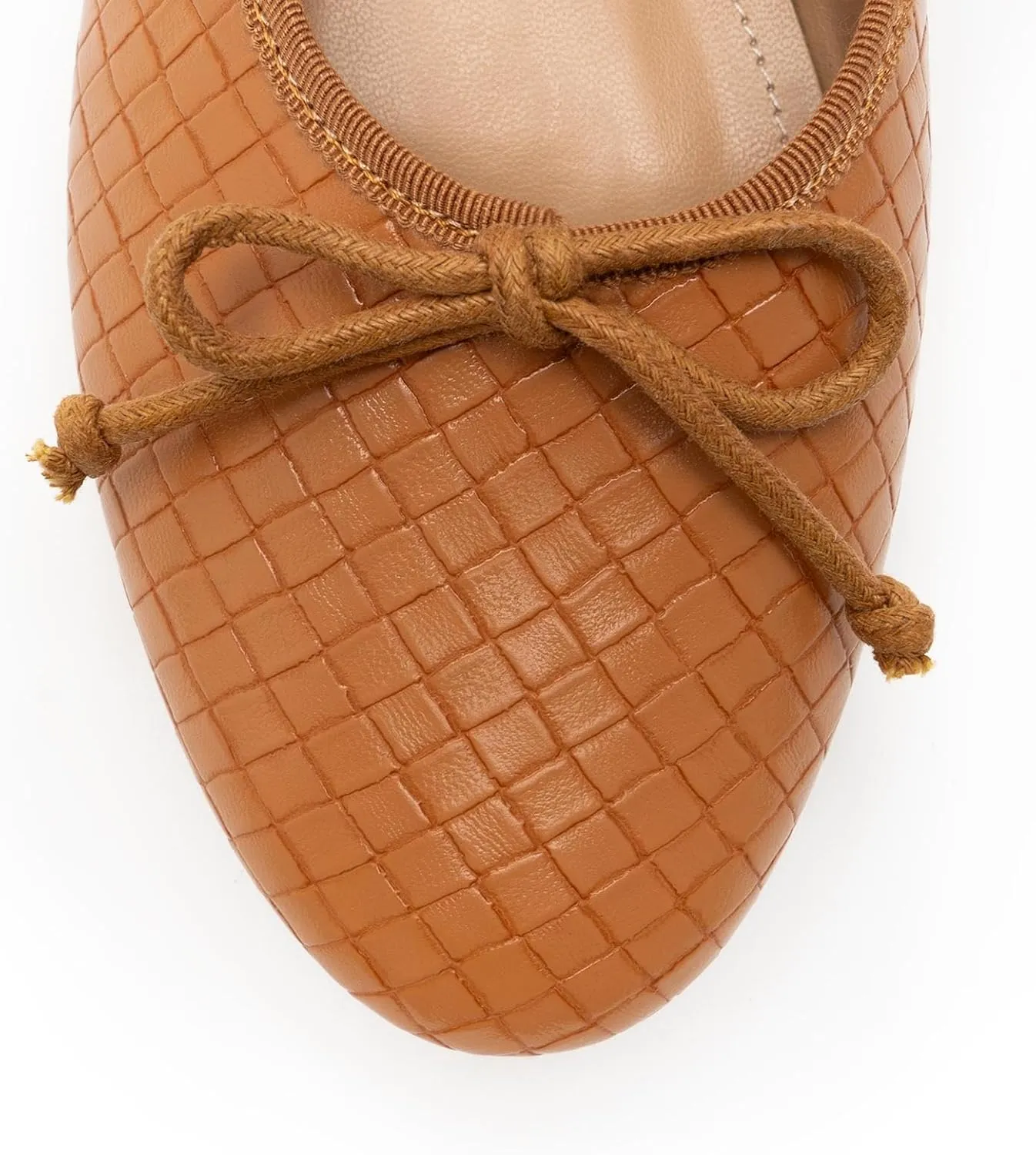 KaroNairy Women Mesh Ballet Flats Round Toe Mary Jane Flats Comfortable Bow Woven Ballerina Shoes with Elastic Strap
