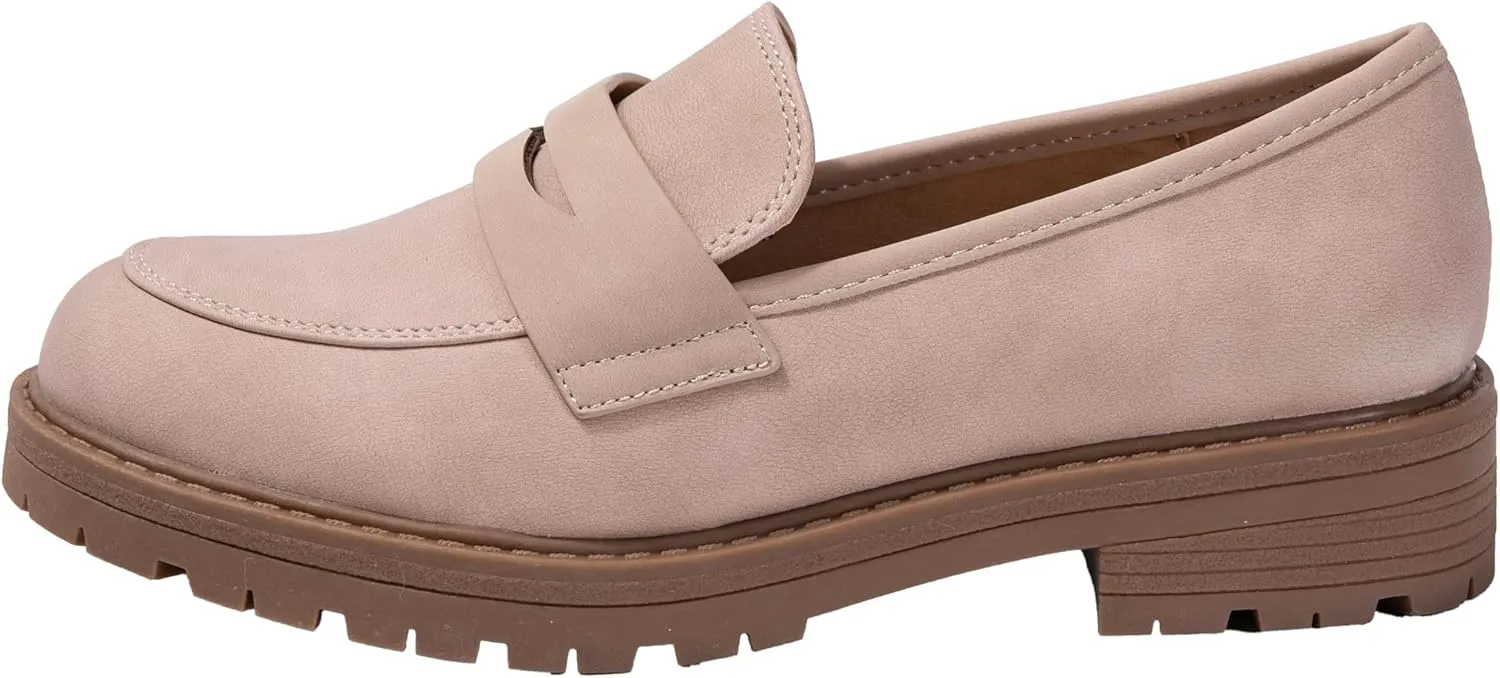 Kids Loafers Slip On Round Toe Uniform Dress Church School Casual Girls Shoes Krystal-2