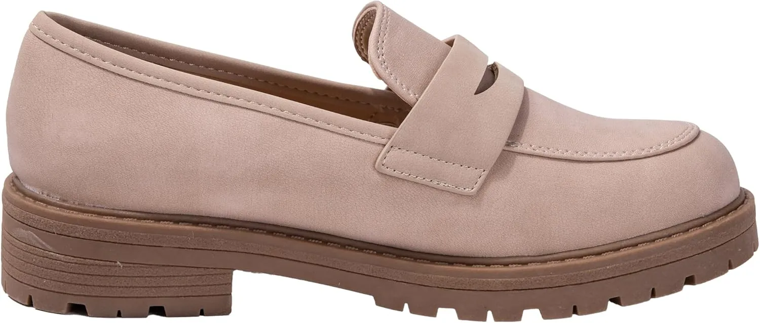 Kids Loafers Slip On Round Toe Uniform Dress Church School Casual Girls Shoes Krystal-2