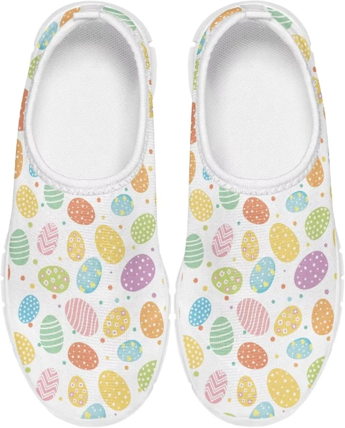 Kids Slip On Walking Shoes for Boys Girls Breathable Mesh Casual Shoes Loafers Non Slip Lightweight Comfort Sneakers Spring School Day White Sole Size 11-15