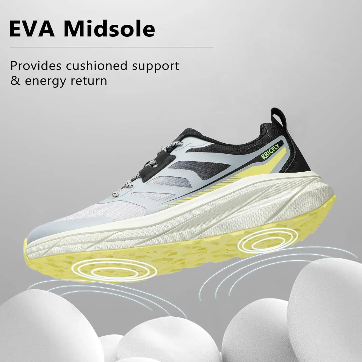 Kricely Men's Trail Running Shoes Wide Toe Box Shoes for Men Walking Sneakers