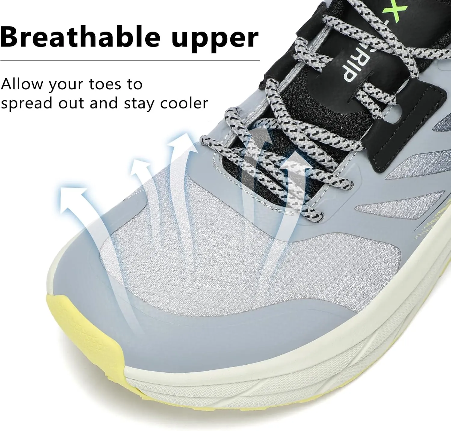 Kricely Men's Trail Running Shoes Wide Toe Box Shoes for Men Walking Sneakers