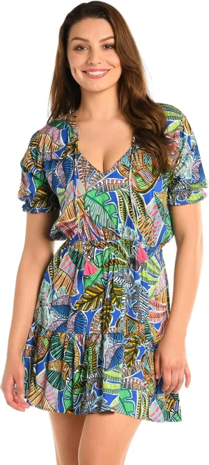 La Blanca Women's Short Sleeve Mini Dress Swimsuit Cover Up