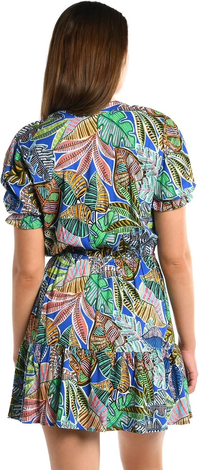 La Blanca Women's Short Sleeve Mini Dress Swimsuit Cover Up