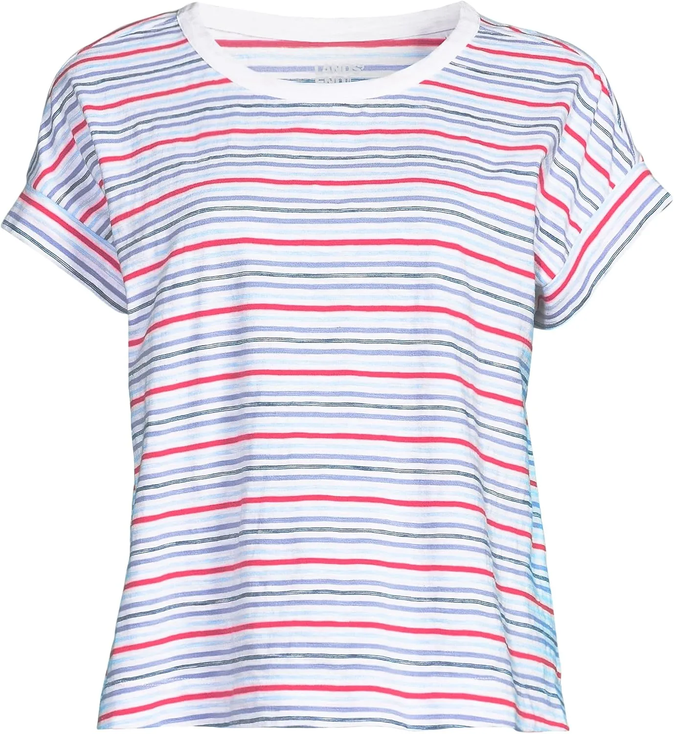 Lands' End Women's Short Sleeve Slub Boxy Crew T-Shirt