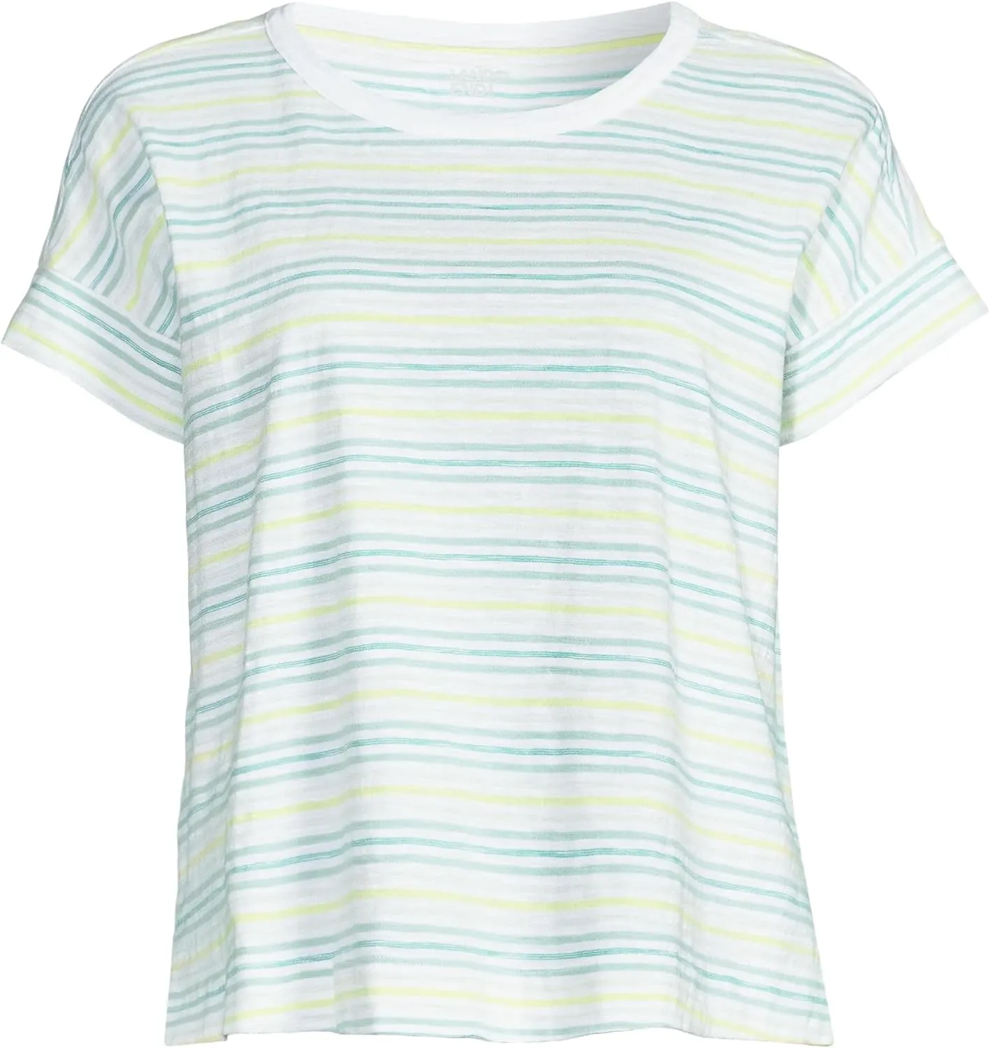 Lands' End Women's Short Sleeve Slub Boxy Crew T-Shirt